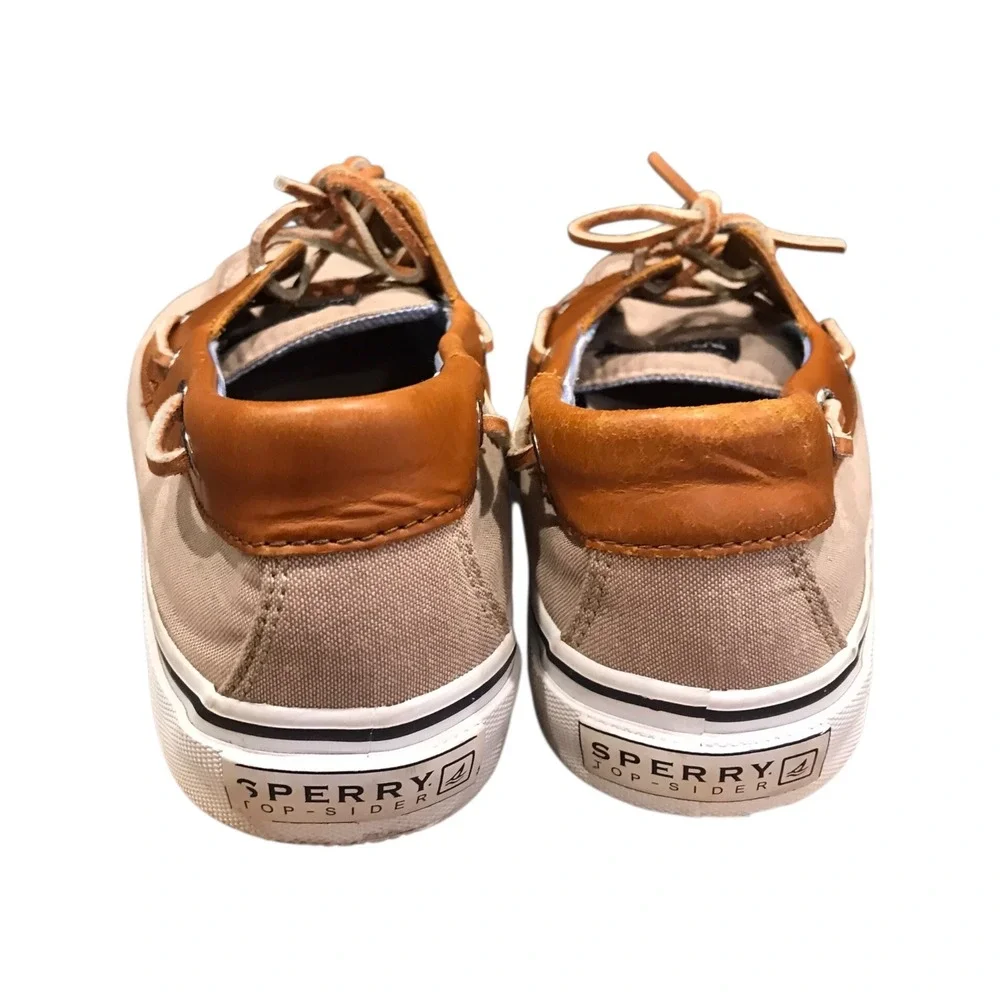Sperry Top Sider Men's Tan‎ Canvas Boat Shoes Lace Up Casual Sneakers Size 12